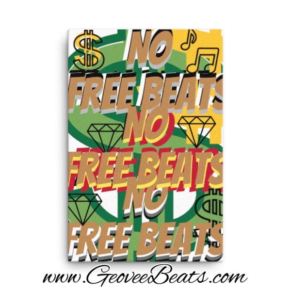 Geoveebeats no free beats gold canvas mockup